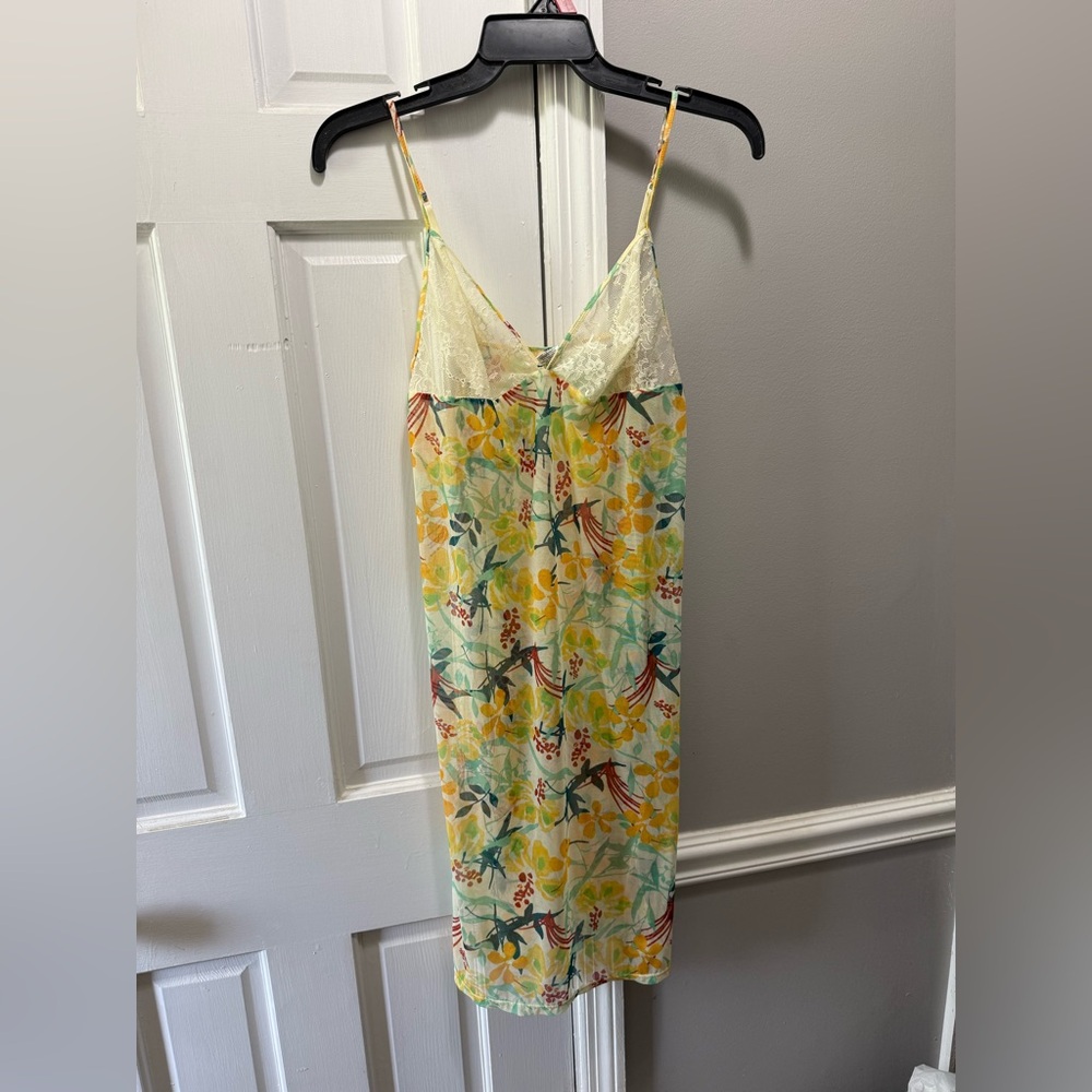 Calvin Klein Floral Chemise with Lace Trim